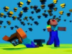 Noob vs Pro mais c\'est une pluie d\'enclumes dans Minecraft - crazygames